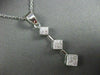 ESTATE LARGE .75CT DIAMOND 14K WHITE GOLD 3D THREE STONE FLOATING PENDANT #19036