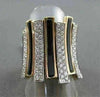 ANTIQUE WIDE 1.40CT DIAMOND & ONYX 18KT WHITE & ROSE MULTI ROW RING #0XRG5726T-A