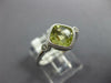 1.21CT DIAMOND & AAA GREEN AMETHYST 14K WHITE GOLD 3D CUSHION & ROUND BEZEL RING