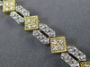 ANTIQUE 2.60CT DIAMOND 14KT TWO TONE GOLD FILIGREE SQUARE TENNIS BRACELET #11315