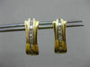 ESTATE .30CT PRINCESS CUT DIAMOND 14KT YELLOW GOLD MULTI ROW SEMI HOOP EARRINGS