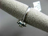 ESTATE .68CT WHITE & BLUE DIAMONDS 14KT WHITE GOLD 3D FLOWER SOLITAIRE LOVE RING