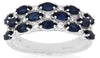 1.8CT DIAMOND & AAA SAPPHIRE 14KT WHITE GOLD 3D 3 ROW WEDDING ANNIVERSARY RING