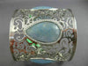 ESTATE LARGE 19.70CT DIAMOND & AAA AQUAMARINE 18KT WHITE GOLD 3D BANGLE BRACELET