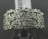 ESTATE WIDE .33CT DIAMOND 14KT WHITE GOLD 3D FILIGREE MILGRAIN ANNIVERSARY RING
