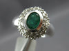 WIDE 1.3CT DIAMOND & AAA EMERALD 14K WHITE GOLD OVAL TRIPLE HALO ENGAGEMENT RING