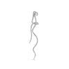 ESTATE 1.70CT DIAMOND 18KT WHITE GOLD CLASSIC LOVE KNOT SNAKE HANGING EARRINGS