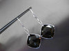 ANTIQUE LARGE 20.14CTW DIAMOND & SMOKY TOPAZ 18K WHITE GOLD 3D HANGING EARRINGS