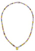 LARGE 57.1CT DIAMOND & AAA MULTI COLOLR SAPPHIRE 18K WHITE GOLD RAINBOW NECKLACE