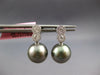 .33CT DIAMOND & AAA TAHITIAN PEARL 14K WHITE GOLD DOUBLE FLOWER HANGING EARRINGS