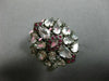 ESTATE 5.25T AAA PINK SAPPHIRE RUBY & WHITE QUARTZ 14KT WHITE GOLD 3D CROWN RING