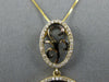 LARGE .60CT DIAMOND & BLACK ENAMEL 14KT YELLOW GOLD DOUBLE OVAL FILIGREE PENDANT