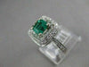 ESTATE WIDE 1.63CT DIAMOND & AAA EMERALD 14KT WHITE GOLD SQUARE HALO RING #20487