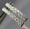 ESTATE WIDE .82CT DIAMOND 14K WHITE GOLD INSIDE OUT OVAL HUGGIE HANGING EARRINGS