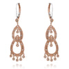 .30CT DIAMOND 14K ROSE GOLD FILIGREE DOUBLE TEAR DROP LOVE KNOT HANGING EARRINGS