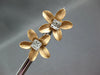 LARGE .41CT DIAMOND 18KT ROSE GOLD ROUND & BAGUETTE CLUSTER FLOWER STUD EARRINGS