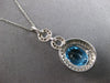 LARGE 3.10CT DIAMOND & AAA BLUE TOPAZ 14KT WHITE GOLD LOVE KNOT FLOATING PENDANT