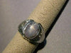 ESTATE WIDE 2.45CT DIAMOND & STAR SAPPHIRE 14K WHITE GOLD ETOILE MENS RING 25407