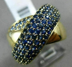 ESTATE LARGE 2.31CT AAA SAPPHIRE & TANZANITE 14K YELLOW GOLD 3D CRISS CROSS RING