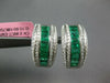LARGE 4.14CT DIAMOND & AAA EMERALD 18KT WHITE GOLD 3D CLIP ON HANGING EARRINGS