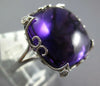 EXTRA LARGE 13.81CT DIAMOND & AAA AMETHYST 14KT WHITE GOLD CUSHION FILIGREE RING