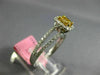 ESTATE .WIDE 89CT WHITE & FANCY YELLOW DIAMOND 18KT 2 TONE GOLD ENGAGEMENT RING