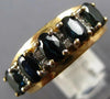 WIDE 2.05CT DIAMOND & AAA SAPPHIRE 14K YELLOW GOLD OVAL 5 STONE ANNIVERSARY RING
