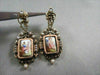 ANTIQUE HANGING VICTORIAN ENAMEL PEARLS 14KT YELLOW GOLD EARRINGS ONE OF A KIND!
