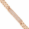 ESTATE WIDE 1.55CT DIAMOND 18KT ROSE GOLD 3D THREE ROW ID CLASSIC BRACELET