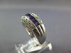 WIDE 1.28CT DIAMOND & AMETHYST 14KT WHITE GOLD PRINCESS CHANNEL ANNIVERSARY RING