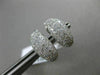 ESTATE WIDE .83CT DIAMOND 18KT WHITE GOLD 3D CLASSIC PAVE LEAF CLIP ON EARRINGS