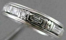 ANTIQUE .83CTW DIAMOND FILIGREE ETERNITY WEDDING PLATINUM ANNIVERSARY RING #3290