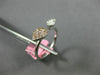 ESTATE .24CT WHITE & PINK DIAMOND 18K WHITE & YELLOW GOLD PEAR SHAPED FUN RING