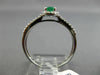 ESTATE .55CT DIAMOND & EMERALD 14KT WHITE GOLD CLASSIC OVAL HALO ENGAGEMENT RING