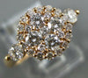 WIDE .85CT DIAMOND 18KT ROSE GOLD 3D CLUSTER FLOWER HALO FRIENDSHIP PROMISE RING