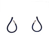 ESTATE 1.49CT AAA SAPPHIRE 18KT WHITE GOLD SIDEWAYS TEAR DROP HANGING EARRINGS