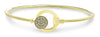 ESTATE .16CT DIAMOND 14K YELLOW GOLD 3D CLUSTER LOVE KNOT BUCKLE BANGLE BRACELET