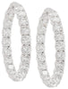 EXTRA LARGE 16.5CT DIAMOND 18K WHITE GOLD ROUND SHARED PRONG INSIDE OUT EARRINGS