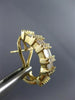 ESTATE 1.75CT DIAMOND 14K YELLOW GOLD 3D ROUND & BAGUETTE HANGING EARRINGS 15722
