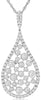ESTATE 1.0CT DIAMOND 14KT WHITE GOLD ROUND BEZEL TEAR DROP FILIGREE FUN PENDANT