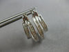 ESTATE 1.02CT DIAMOND 14KT WHITE GOLD 3D ROUND DOUBLE HOOP FUN HANGING EARRINGS