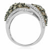ESTATE LARGE 3.44CT WHITE & CHOCOLATE FANCY DIAMOND 18KT WHITE & ROSE GOLD RING