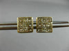 ESTATE 1.75CT DIAMOND 14K YELLOW GOLD 9 STONE CLASSIC SQUARE STUD EARRINGS 7.5mm