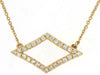ESTATE .24CT DIAMOND 14KT YELLOW GOLD CLASSIC OPEN GEOMETRICAL SIDEWAY NECKLACE