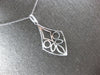 LARGE .56CT DIAMOND 14K WHITE GOLD FLOWER GEOMETRICAL TEAR DROP FLOATING PENDANT