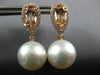 2.39CT DIAMOND & AAA MORGANITE & SOUTH SEA PEARL 18KT ROSE GOLD HANGING EARRINGS