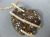 ESTATE LARGE 2.72CT WHITE & ORANGE DIAMOND 18KT ROSE GOLD SIDEWAYS HEART PENDANT