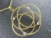 ESTATE LARGE .22CT DIAMOND 18KT 2 TONE GOLD CIRCULAR FLOWER ETOILE MESH PENDANT