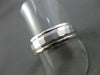ESTATE WIDE 14KT SOLID WHITE GOLD 3D HAMMERED LOOK MENS WEDDING RING #1293