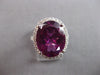 LARGE 4.48CT DIAMOND & AAA RHODOLITE 18K WHITE GOLD OVAL & ROUND ENGAGEMENT RING